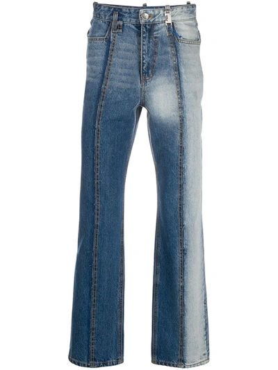 Ader Error Faded Straight-leg Jeans In Blue