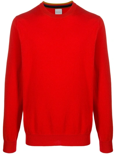 Paul Smith Crew Neck Cashmere Jumper In Red