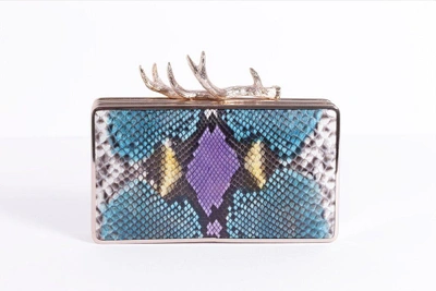 Taxidermy Antler Box Clutch Hand Painted Turquoise--final Sale