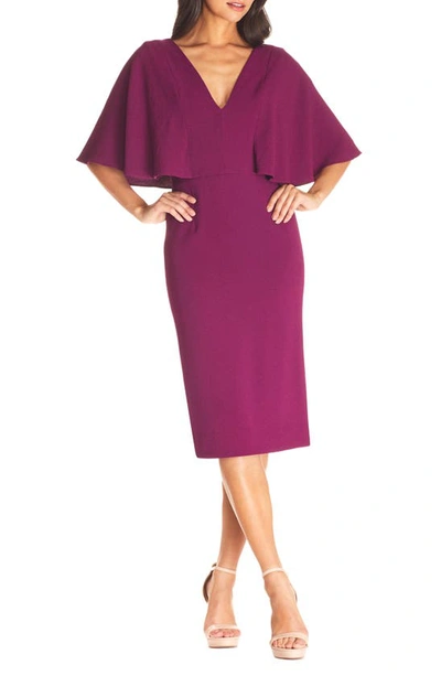 Dress The Population Louisa Butterfly Sleeve Cocktail Dress In Purple