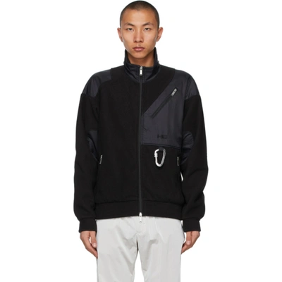 Heliot Emil Panelled-design Fleece Jacket In Black