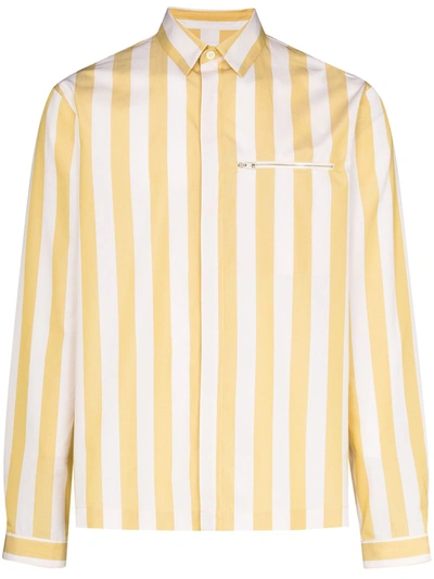 Sunnei Vertical-stripe Long-sleeve Shirt In Yellow