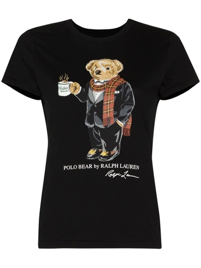 Polo Ralph Lauren Short Sleeve Coco Bear Graphic Tee In Polo Black