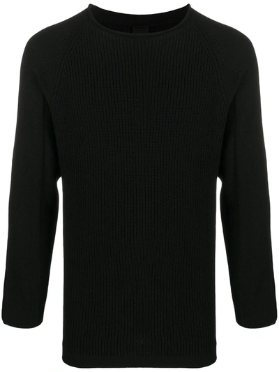 Forme D'expression Fine-knit Long-sleeve Jumper In Black