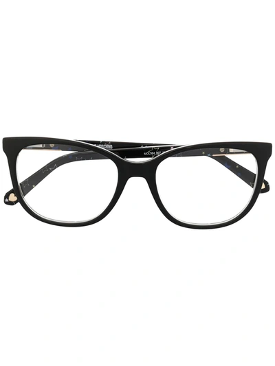 Love Moschino Star-print Cat-eye-frame Glasses In 黑色