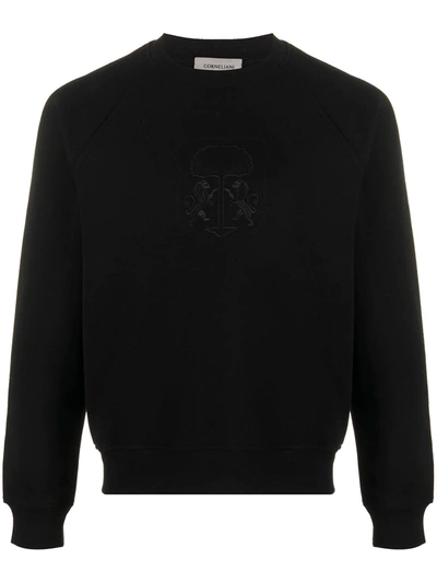 Corneliani Embroidered Sweatshirt In Black