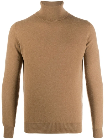 Corneliani Roll Neck Jumper In Brown