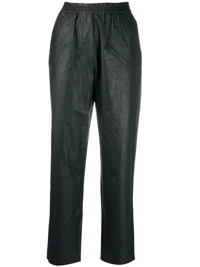 8pm Waxed Cotton Tapered Trousers In Black
