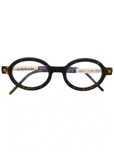 Kuboraum Oval Frame Glasses In Brown