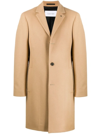 Calvin Klein Crombie Cashmere Coat In Neutrals