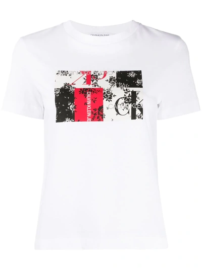 Calvin Klein Jeans Est.1978 Graphic Print Cotton T-shirt In White