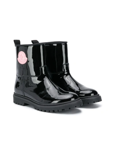 Moncler Kids' Petite Ginette Waterproof Rain Boot In 998 Charcoal