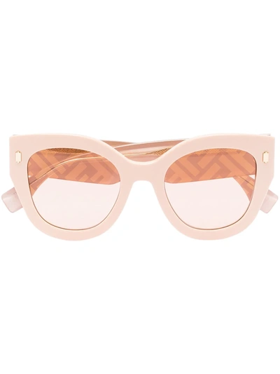 Fendi Cat Eye-frame Ff-logo Sunglasses In Pink
