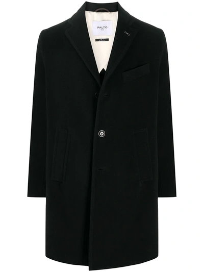 Paltò Single-breasted Short Coat In Black