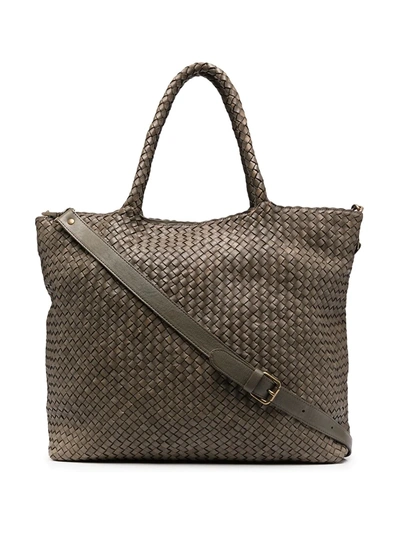 Officine Creative Woven-effect Tote Bag In Green