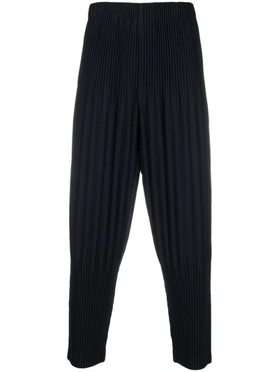 Issey Miyake Tapered Drop-crotch Trousers In Blue