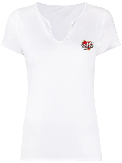 Zadig & Voltaire Henley Hearts Cotton T-shirt In White