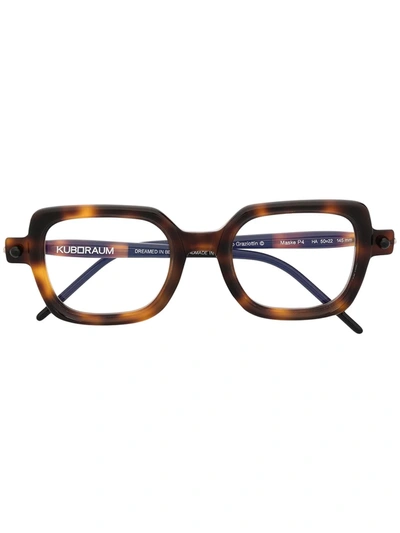 Kuboraum Square Frame Glasses In Brown
