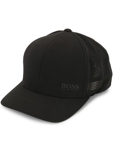 Hugo Boss Logo-print Perforated Baseball Cap In Grey