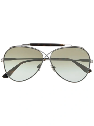 Tom Ford Tom N.6 Aviator Sunglasses In Silver