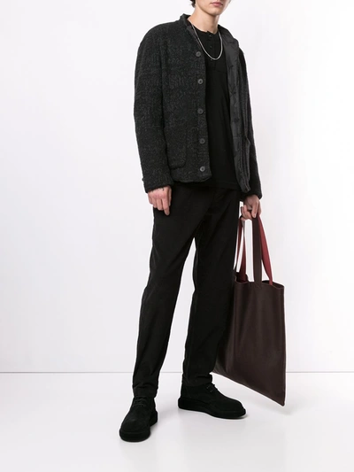 Transit Long-sleeved Buttoned Collar T-shirt In Black