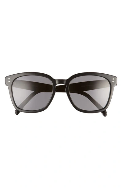 Celine 55mm Polarized Cat Eye Sunglasses In Shiny Black/ Smoke