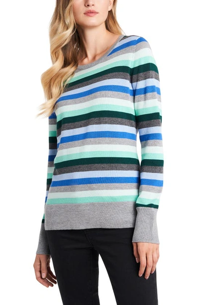 Vince Camuto Stripe Sweater In Deep Evergreen