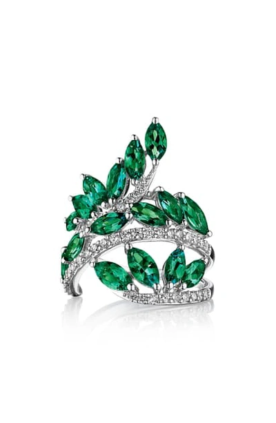 Hueb Botanica Diamond & Emerald Ring In White Gold/ Diamond