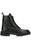 Valentino Garavani Vlogo Combat Boots In Black