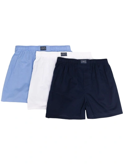 Polo Ralph Lauren Logo Patch Cotton Boxers In Blue