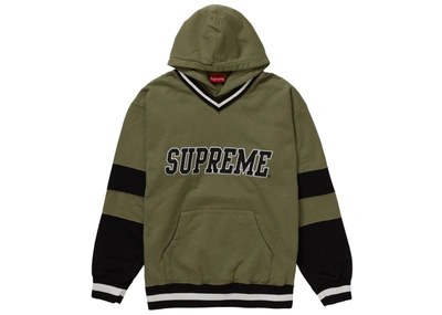 Pre-owned Supreme  Hockey Hooded Sweatshirt Light Olive