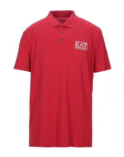 Ea7 Polo Shirts In Red