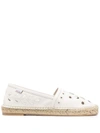 Redv Perforated Espadrilles In White Leather