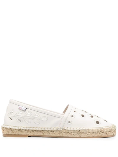 Redv Perforated Espadrilles In White Leather