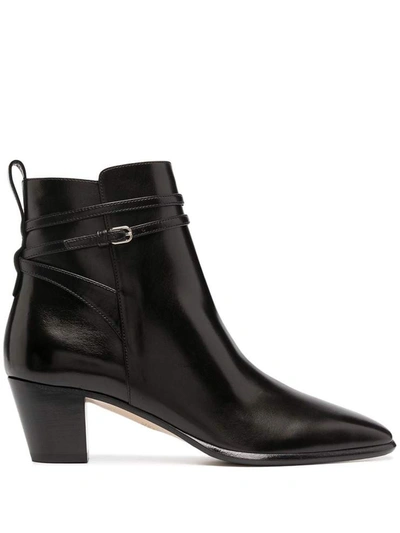 Francesco Russo Leather Ankle Boots In Black