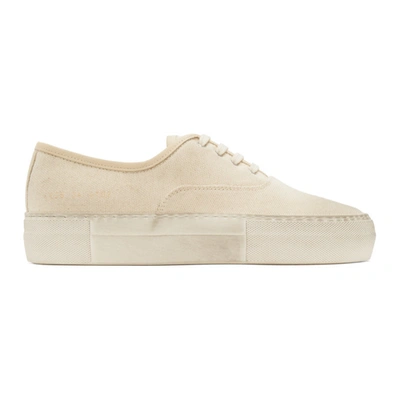 Common Projects Off-white Canvas Four Hole Sneakers In 4102 Off Wh