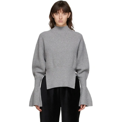 Alexander Wang Grey Engineered Rib Sweater In 030 H Grey
