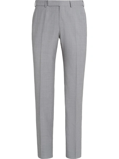 Ermenegildo Zegna Concealed-fastening Tailored Trousers In Grey