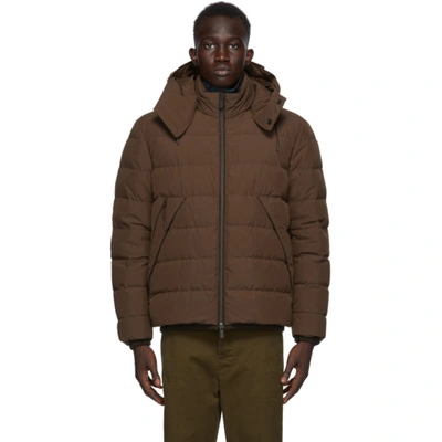 Ermenegildo Zegna Brown Down Stratos Puffer Jacket In 177 Brown