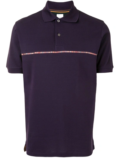 Paul Smith Signature Stripe Polo Shirt In Purple