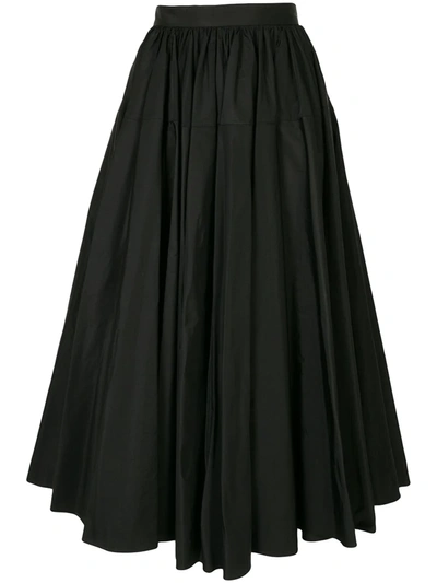 Delpozo Taffeta Flared Skirt In Black