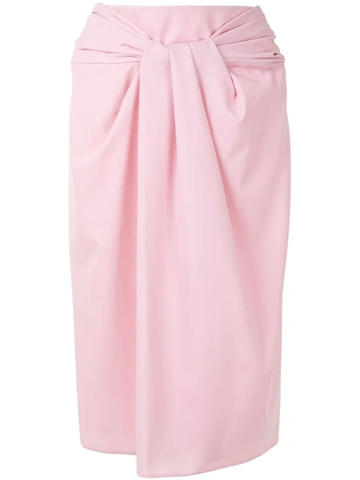 Delpozo Draped High-waisted Skirt In Pink