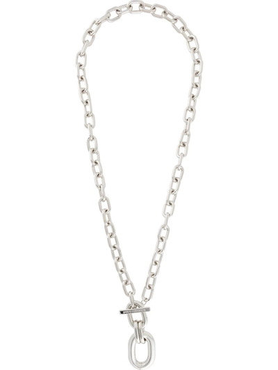 Paco Rabanne Silver Double Wrap Xl Link Necklace