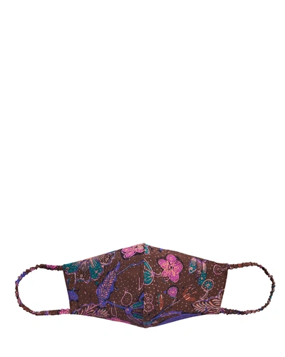 Ulla Johnson Floral Face Mask In Pink-drk