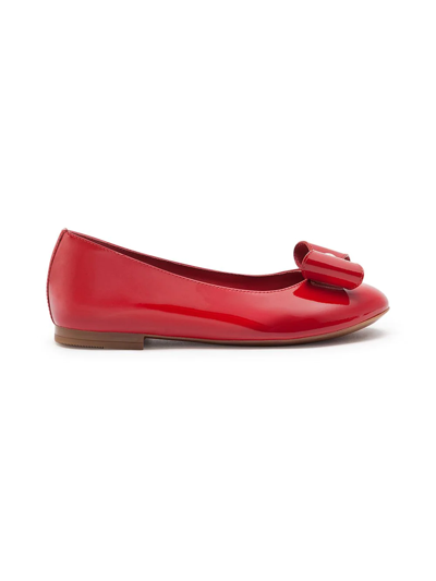 Dolce & Gabbana Kids' Patent Leather Ballerina Shoes With Bow In Red