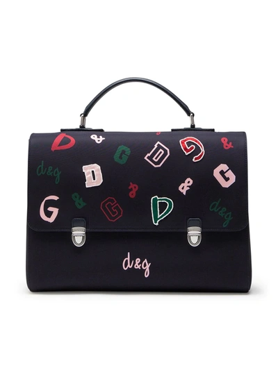 Dolce & Gabbana Kids' Dg-print Satchel Backpack In Blue