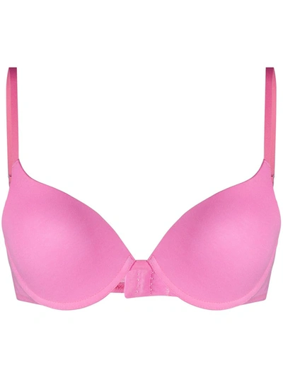 Dsquared2 Padded Logo Embroidered Bra In Pink