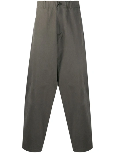 Paul Smith Wide-leg Cotton Trousers In Grey