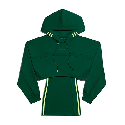 Pre-owned Adidas Originals  Ivy Park Hooded Cutout Dress Dark Green
