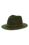 Brixton Messer Fedora Hat In Moss